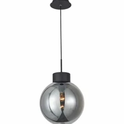 Suspension Verre Fumé-Luminaires Brilliant Suspension Brilliant Living Astro Noir, 1 lumière