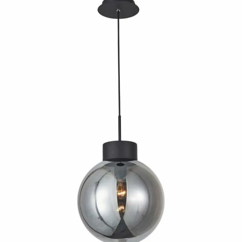 Suspension Verre Fumé-Luminaires Brilliant Suspension Brilliant Living Astro Noir, 1 lumière