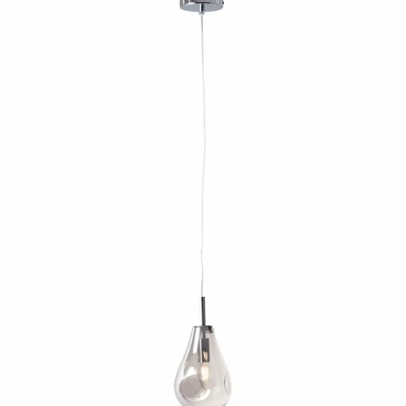 Suspension Verre Fumé-Luminaires Brilliant Suspension Brilliant Living Drops Chrome, 1 lumière