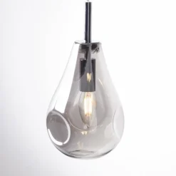 Suspension Verre Fumé-Luminaires Brilliant Suspension Brilliant Living Drops Chrome, 1 lumière
