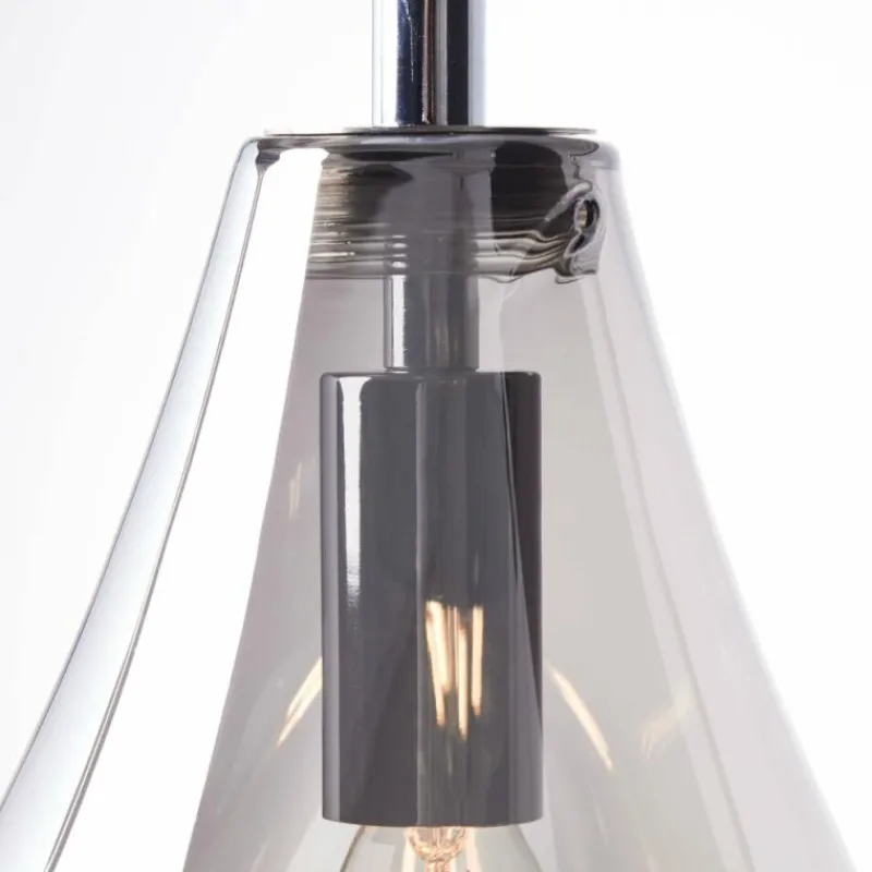 Suspension Verre Fumé-Luminaires Brilliant Suspension Brilliant Living Drops Chrome, 1 lumière