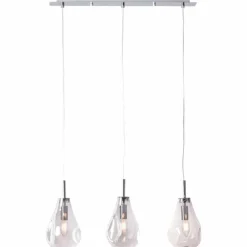 Suspension Verre Fumé-Luminaires Brilliant Suspension Brilliant Living Drops Chrome, 3 lumières