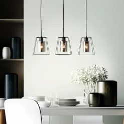 Luminaires Scandinaves-Luminaires Brilliant Suspension Brilliant Luxor Noir, 3 lumières