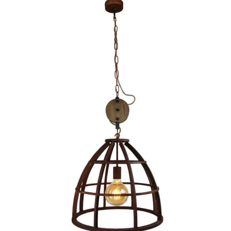 Luminaires Rustiques-Luminaires Brilliant Suspension Brilliant Matrix 2 Bois foncé, Rouille, 1 lumière