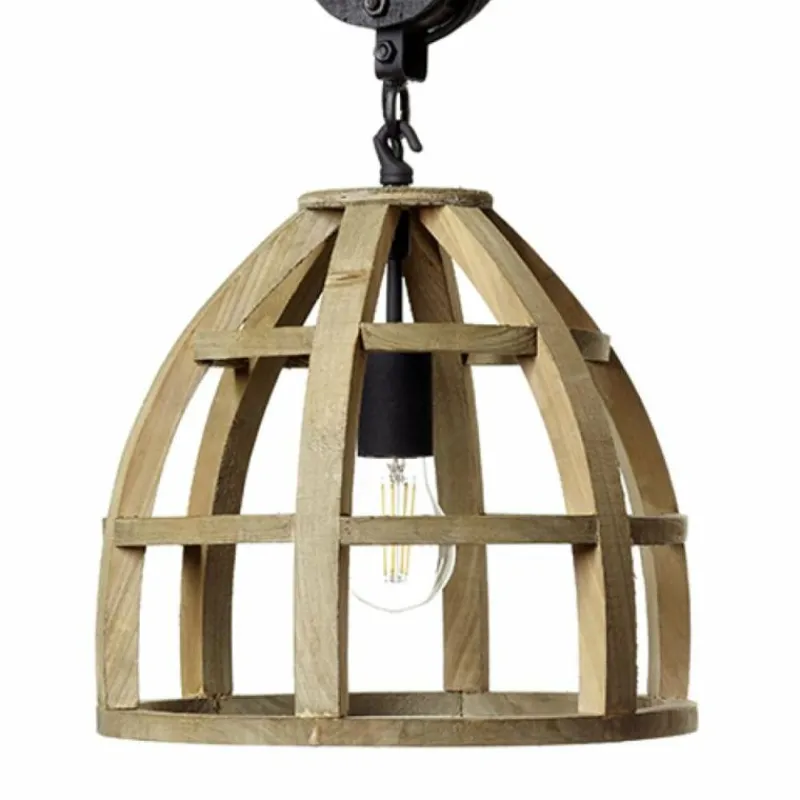 Style Boho-Chic-Luminaires Brilliant Suspension Brilliant Matrix Wood Noir, 1 lumière