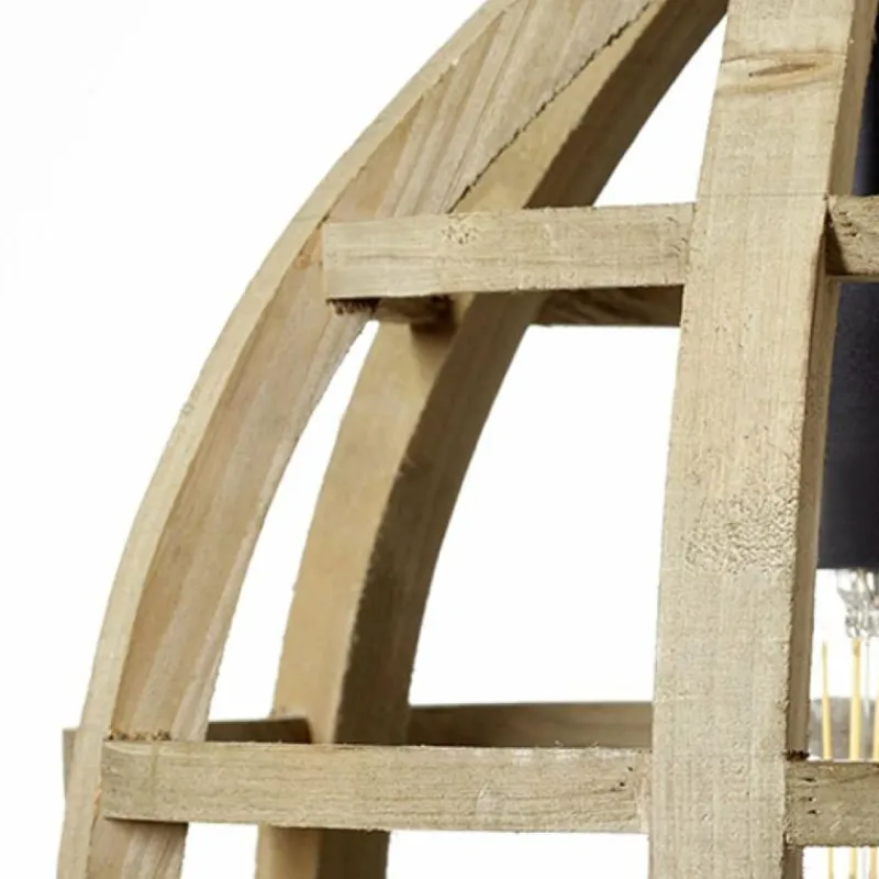 Style Boho-Chic-Luminaires Brilliant Suspension Brilliant Matrix Wood Noir, 1 lumière