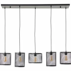 Luminaires Scandinaves-Luminaires Brilliant Suspension Brilliant Maze Noir, 5 lumières