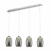 Suspension Verre Fumé-Luminaires Brilliant Suspension Brilliant Metropolis LED Chrome, 4 lumières