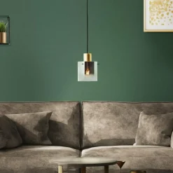 Lampes Dorées-Luminaires Brilliant Suspension Brilliant Osaki Or, 1 lumière