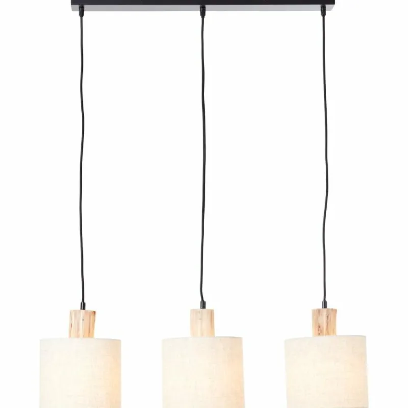 Lampes En Tissu-Luminaires Brilliant Suspension Brilliant Pia Noir, 3 lumières