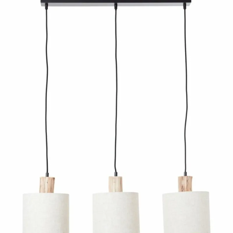 Lampes En Tissu-Luminaires Brilliant Suspension Brilliant Pia Noir, 3 lumières