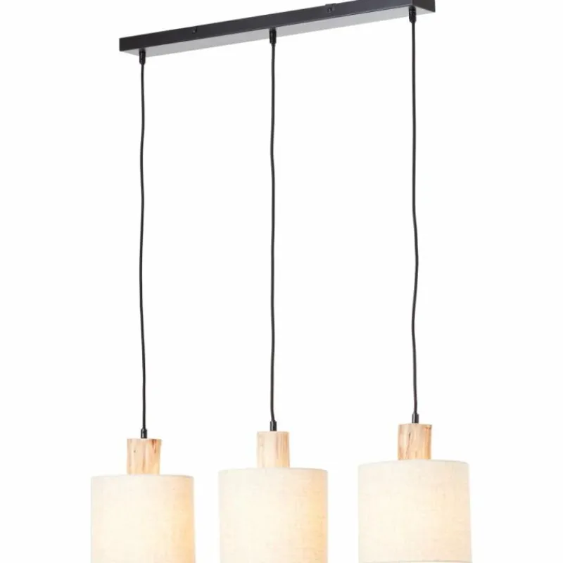 Lampes En Tissu-Luminaires Brilliant Suspension Brilliant Pia Noir, 3 lumières