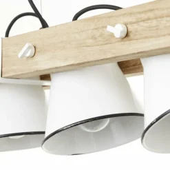 Luminaires Rustiques-Luminaires Brilliant Suspension Brilliant Plow Bois foncé, Blanc, 5 lumières