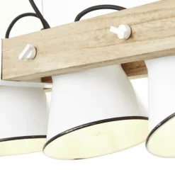 Luminaires Rustiques-Luminaires Brilliant Suspension Brilliant Plow Bois foncé, Blanc, 5 lumières