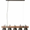 Luminaires Rustiques-Luminaires Brilliant Suspension Brilliant Plow Bois foncé, Noir, 5 lumières