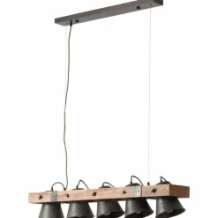 Luminaires Rustiques-Luminaires Brilliant Suspension Brilliant Plow Bois foncé, Noir, 5 lumières