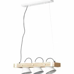 Luminaires Scandinaves-Luminaires Brilliant Suspension Brilliant Plow Bois clair, Blanc, 3 lumières
