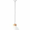 Luminaires Rustiques-Luminaires Brilliant Suspension Brilliant Pullet Bois foncé, Blanc, 1 lumière