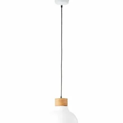 Luminaires Rustiques-Luminaires Brilliant Suspension Brilliant Pullet Bois foncé, Blanc, 1 lumière