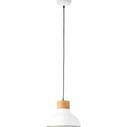 Luminaires Rustiques-Luminaires Brilliant Suspension Brilliant Pullet Bois foncé, Blanc, 1 lumière