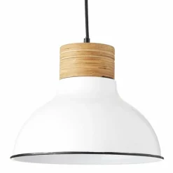 Luminaires Rustiques-Luminaires Brilliant Suspension Brilliant Pullet Bois foncé, Blanc, 1 lumière
