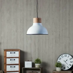 Luminaires Rustiques-Luminaires Brilliant Suspension Brilliant Pullet Bois foncé, Blanc, 1 lumière