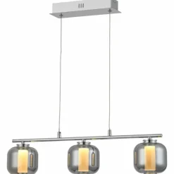 Luminaires Brilliant Suspension Brilliant Rafa LED Chrome, 3 lumières