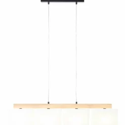Lampes En Tissu-Luminaires Brilliant Suspension Brilliant Rayan Bois clair, Noir, 4 lumières
