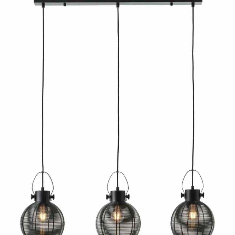 Lampes Industrielles-Luminaires Brilliant Suspension Brilliant Sambo Noir, 3 lumières