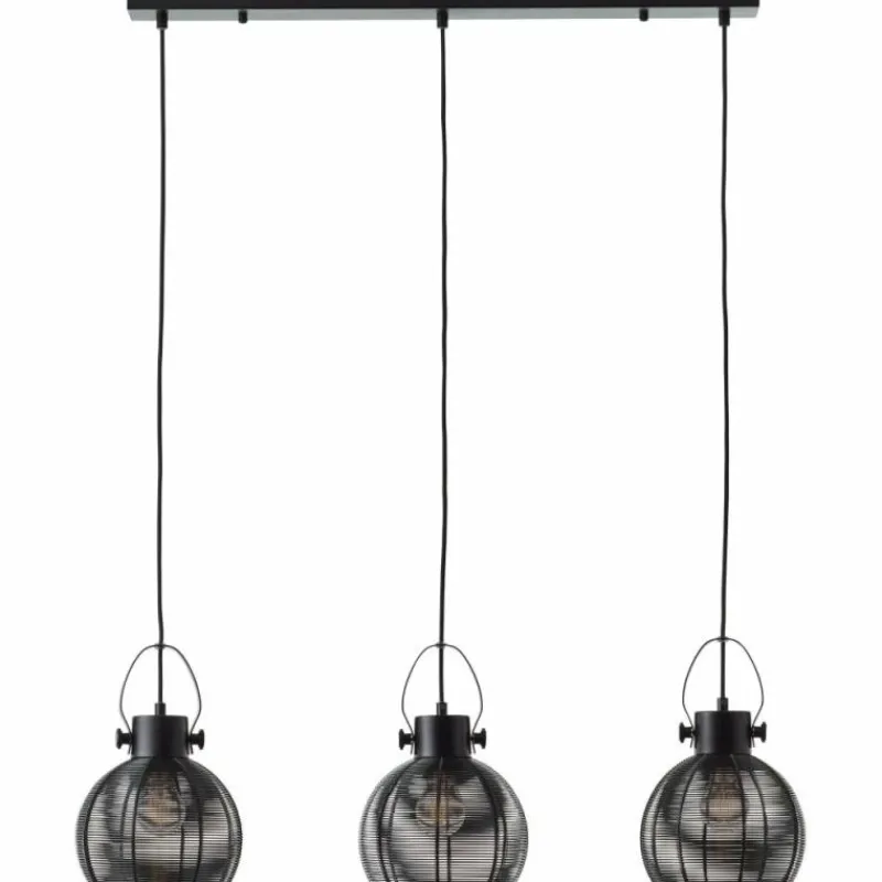 Lampes Industrielles-Luminaires Brilliant Suspension Brilliant Sambo Noir, 3 lumières