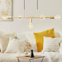 Lampes Dorées-Luminaires Brilliant Suspension Brilliant Skylab Or, 5 lumières