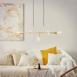 Lampes Dorées-Luminaires Brilliant Suspension Brilliant Skylab Or, 5 lumières