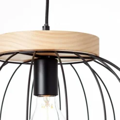 Luminaires Rustiques-Luminaires Brilliant Suspension Brilliant SORANA Bois foncé, Noir, 1 lumière