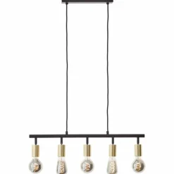 Lampes Dorées-Luminaires Brilliant Suspension Brilliant Tiffany Or, Noir, 5 lumières