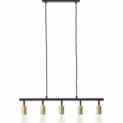 Lampes Dorées-Luminaires Brilliant Suspension Brilliant Tiffany Or, Noir, 5 lumières