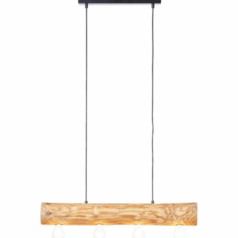 Luminaires Rustiques-Luminaires Brilliant Suspension Brilliant Trabo Bois clair, Noir, 4 lumières