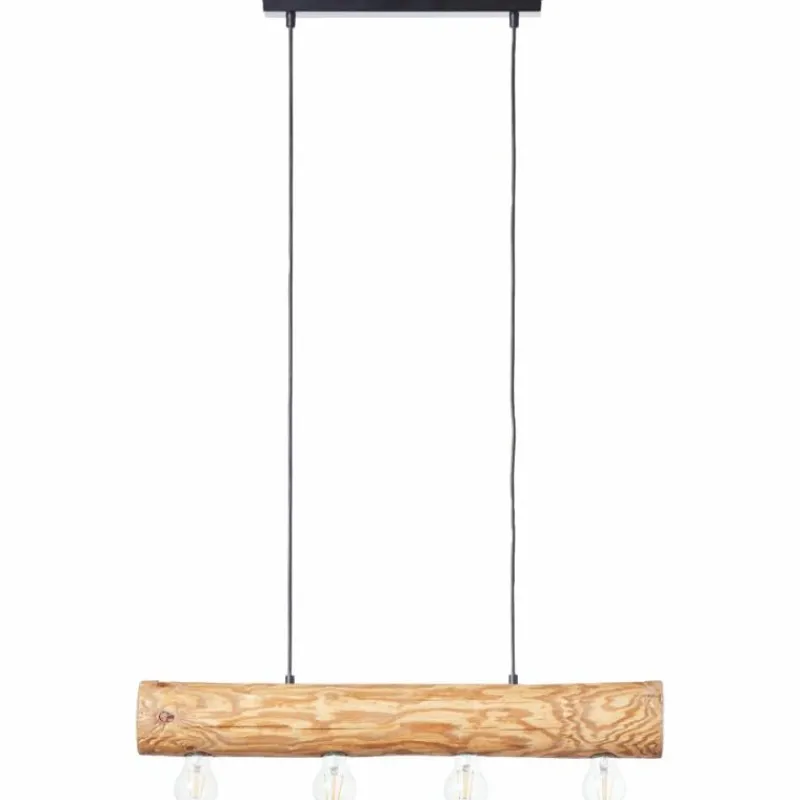 Luminaires Rustiques-Luminaires Brilliant Suspension Brilliant Trabo Bois clair, Noir, 4 lumières
