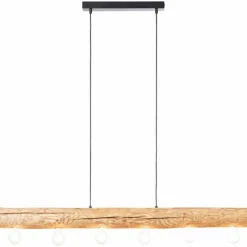Luminaires Rustiques-Luminaires Brilliant Suspension Brilliant Trabo Bois clair, Noir, 6 lumières