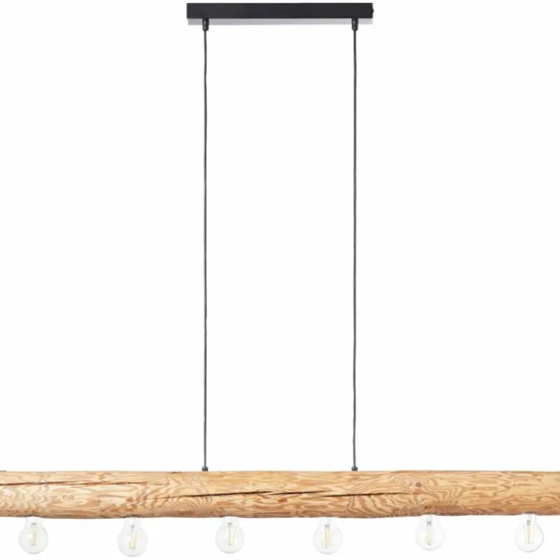 Luminaires Rustiques-Luminaires Brilliant Suspension Brilliant Trabo Bois clair, Noir, 6 lumières