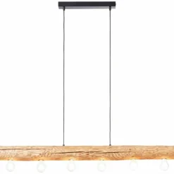 Luminaires Rustiques-Luminaires Brilliant Suspension Brilliant Trabo Bois clair, Noir, 6 lumières