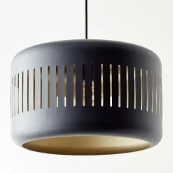 Lampes Dorées-Luminaires Brilliant Suspension Brilliant Tyas Noir, 1 lumière