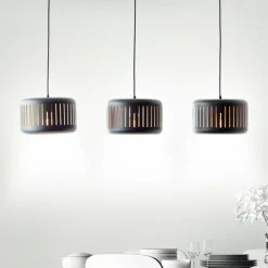 Lampes Dorées-Luminaires Brilliant Suspension Brilliant Tyas Noir, 3 lumières