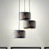 Lampes Dorées-Luminaires Brilliant Suspension Brilliant Tyas Noir, 3 lumières