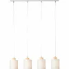Lampes En Tissu-Luminaires Brilliant Suspension Brilliant Vonnie Gris, Bois clair, 4 lumières