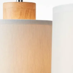 Lampes En Tissu-Luminaires Brilliant Suspension Brilliant Vonnie Gris, Bois clair, 4 lumières