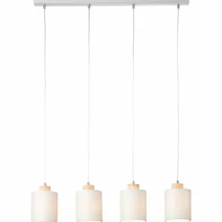 Lampes En Tissu-Luminaires Brilliant Suspension Brilliant Vonnie Gris, Bois clair, 4 lumières