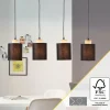 Lampes En Tissu-Luminaires Brilliant Suspension Brilliant Vonnie Bois clair, Noir, 4 lumières
