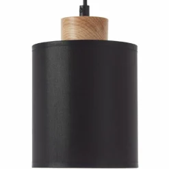 Lampes En Tissu-Luminaires Brilliant Suspension Brilliant Vonnie Bois clair, Noir, 4 lumières