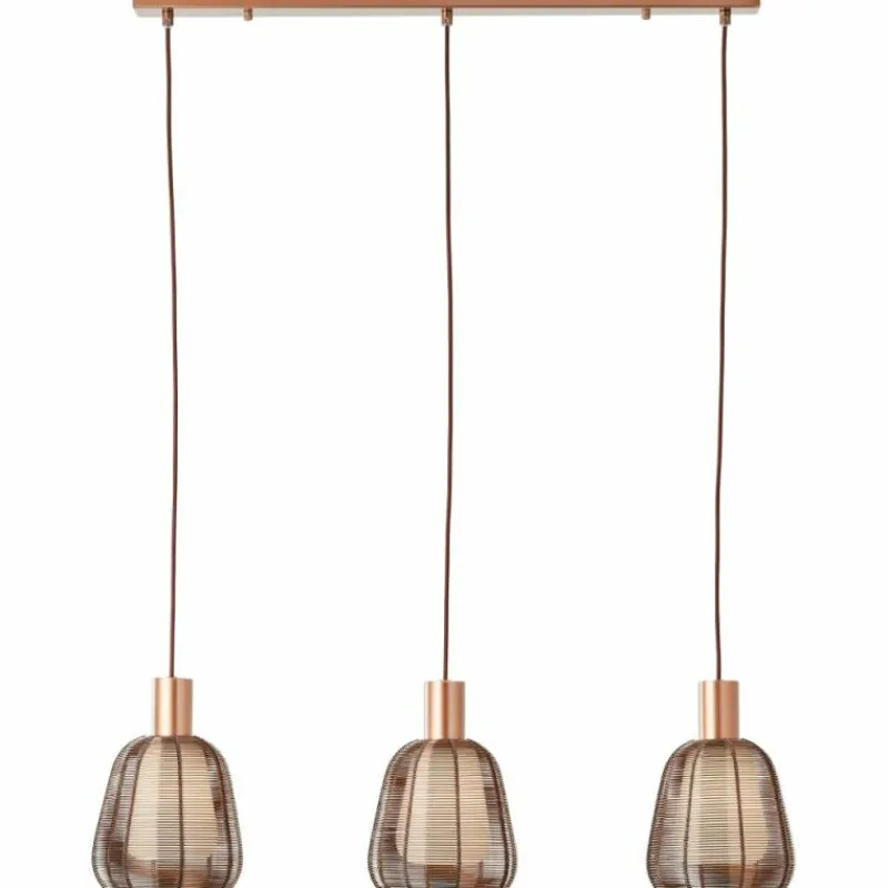 Luminaires Brilliant Suspension Brilliant Wallace Moka, 3 lumières