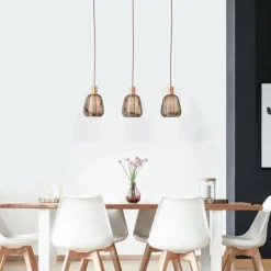 Luminaires Brilliant Suspension Brilliant Wallace Moka, 3 lumières